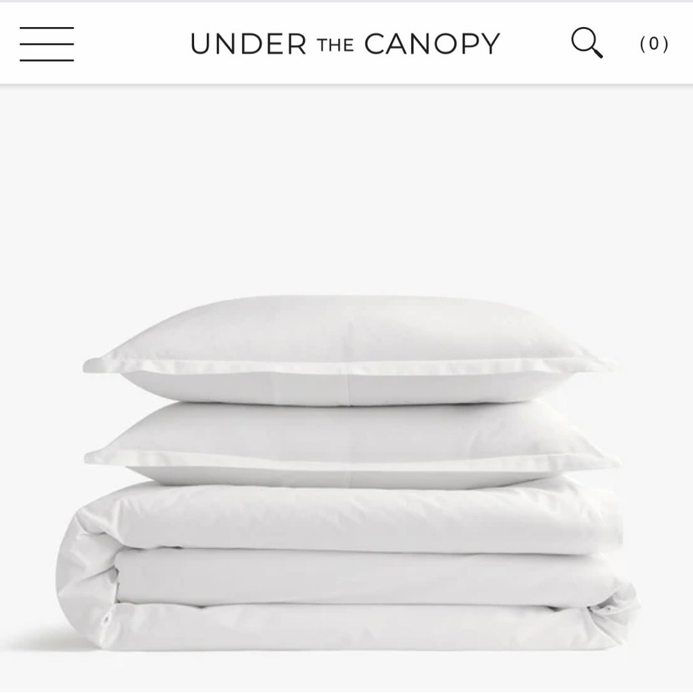 100% Certified Organic Cotton Hemstitch Duvet & Shams (zipper closures)